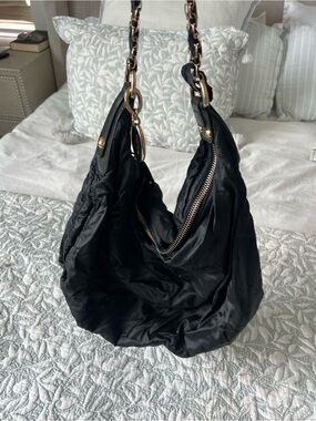 Tod's Black Shoulder Hobo with Gold Chain Handles